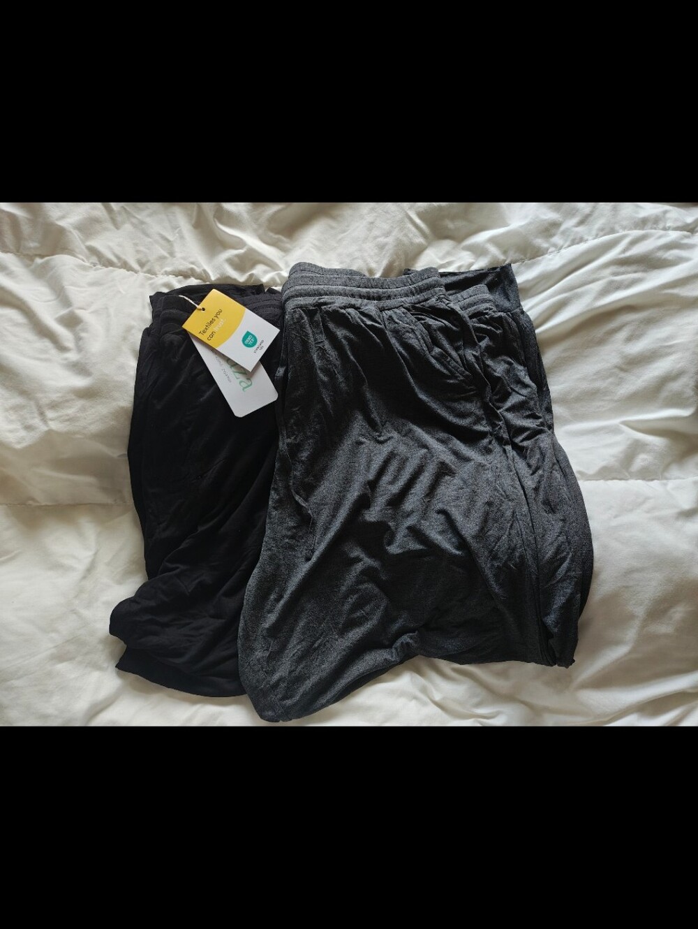 Dark Gray & Black Casual Drawstring Lounge Pants